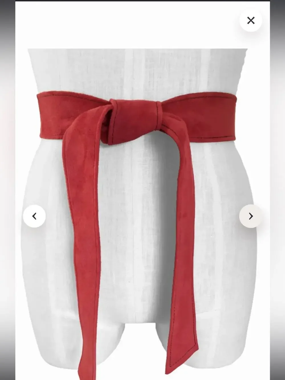 Leather Wrap Tie Belt Red Vintage